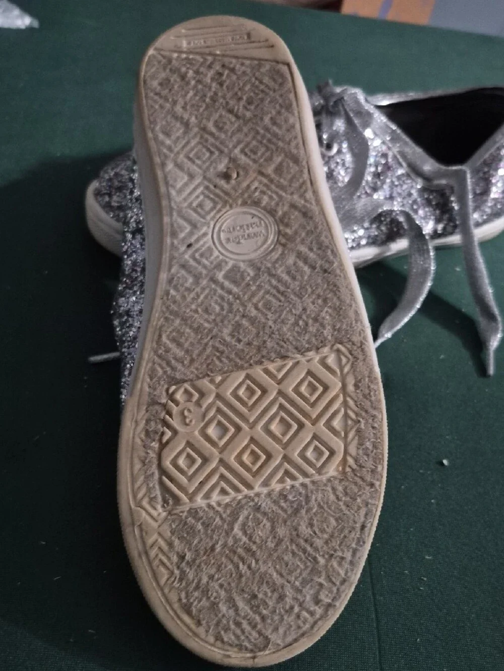 wonder nation Silver Glitter Lace-Up Sneakers